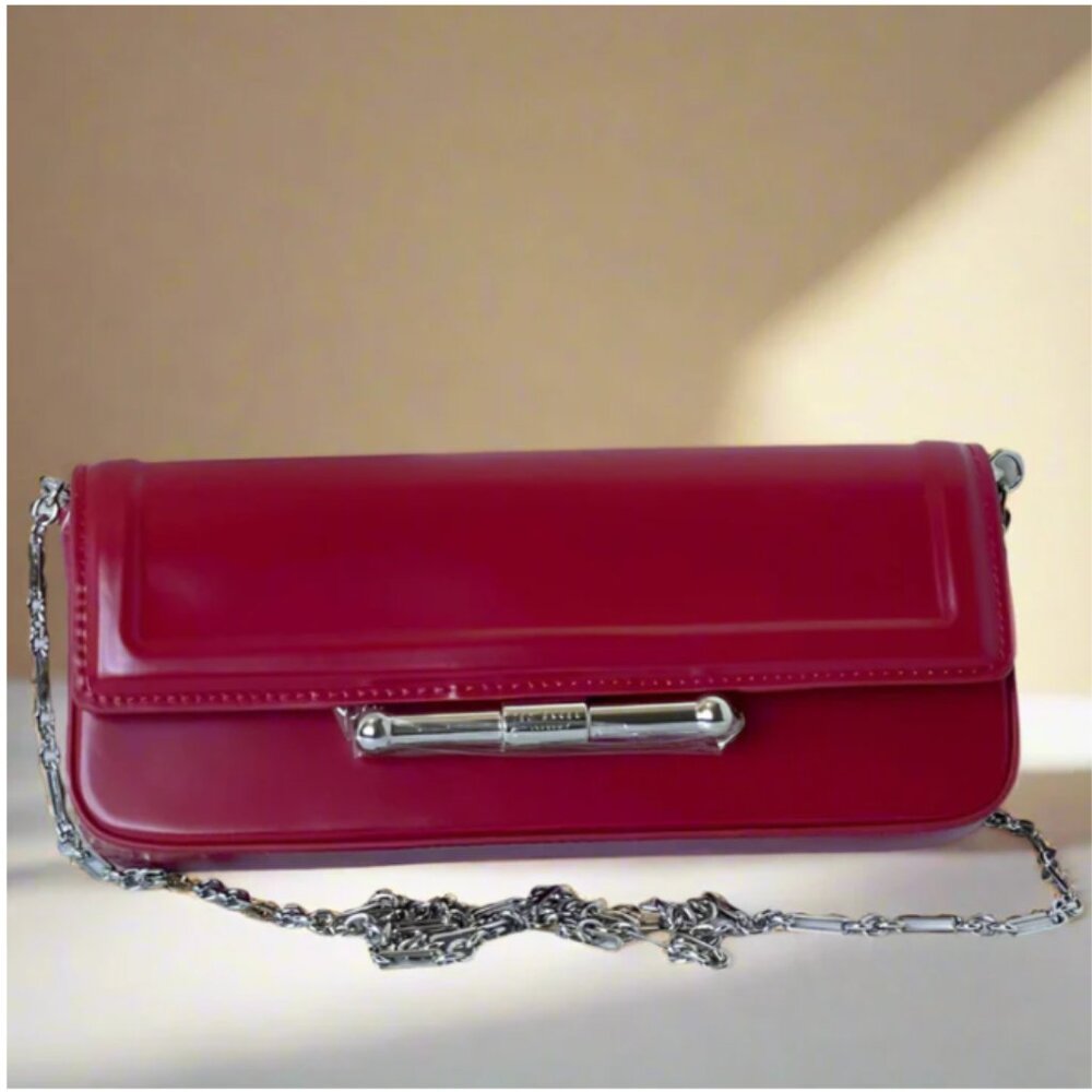 Ted Baker Red Leather Baguette Shoulder Bag